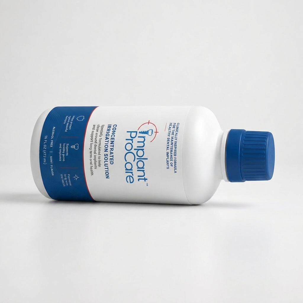 Implant ProCare bottle lying on its side.